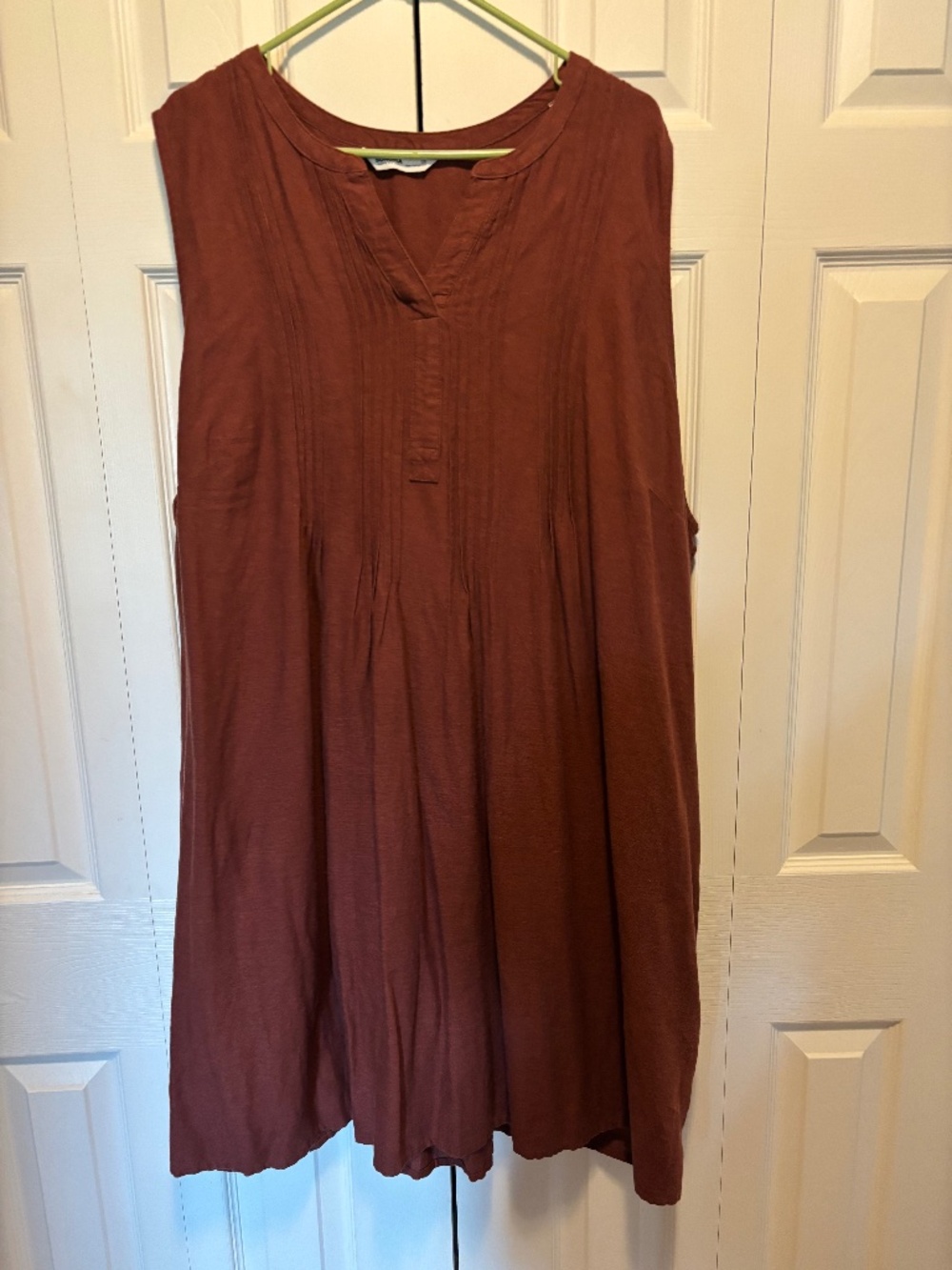 Sonoma Goods for Life 3X Rust Sleeveless Pintuck Shift Dress